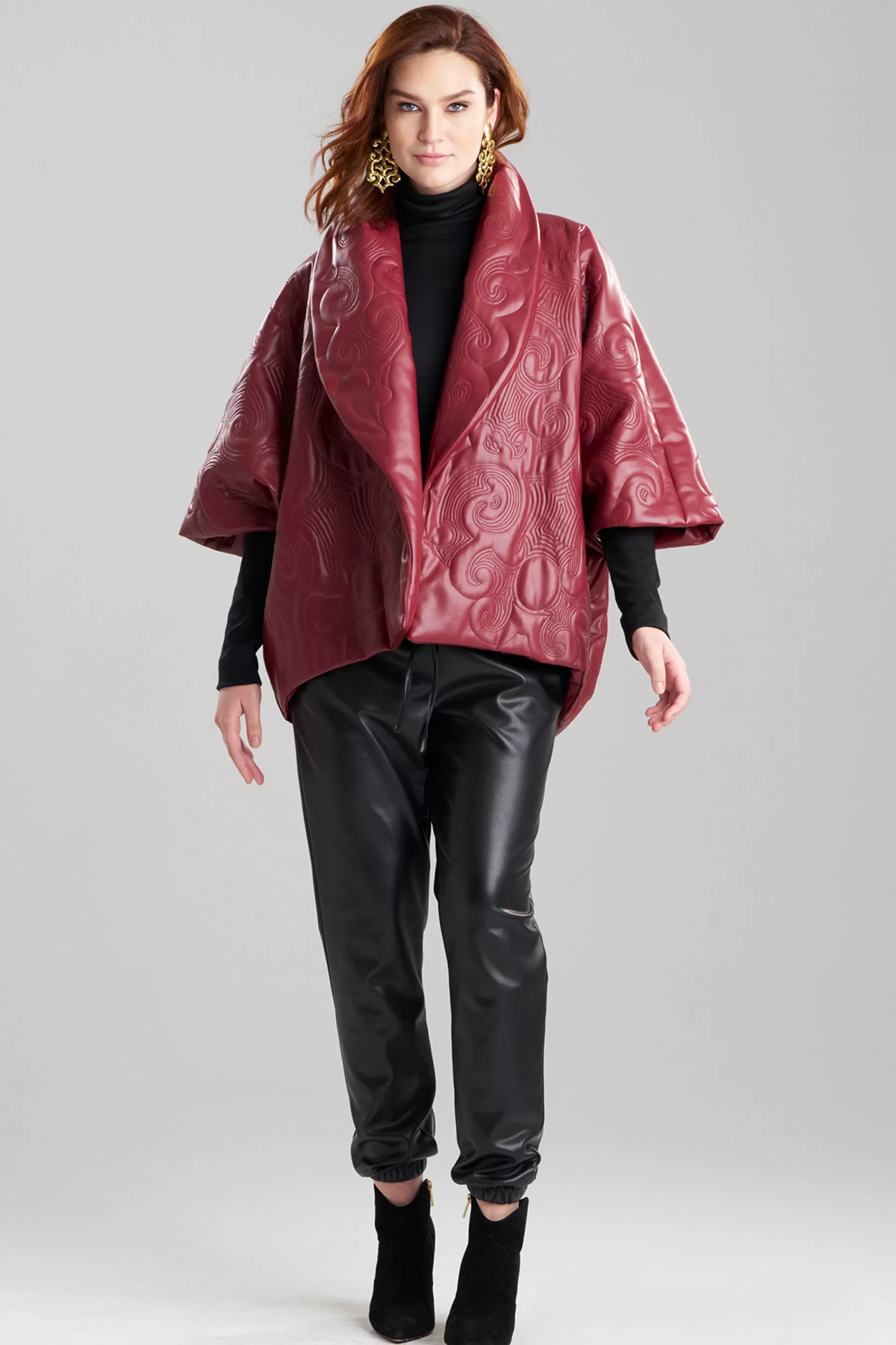 Natori Jackets & Outerwear<Vegan Luxe Lambskin Padded Shawl Collar Jacket