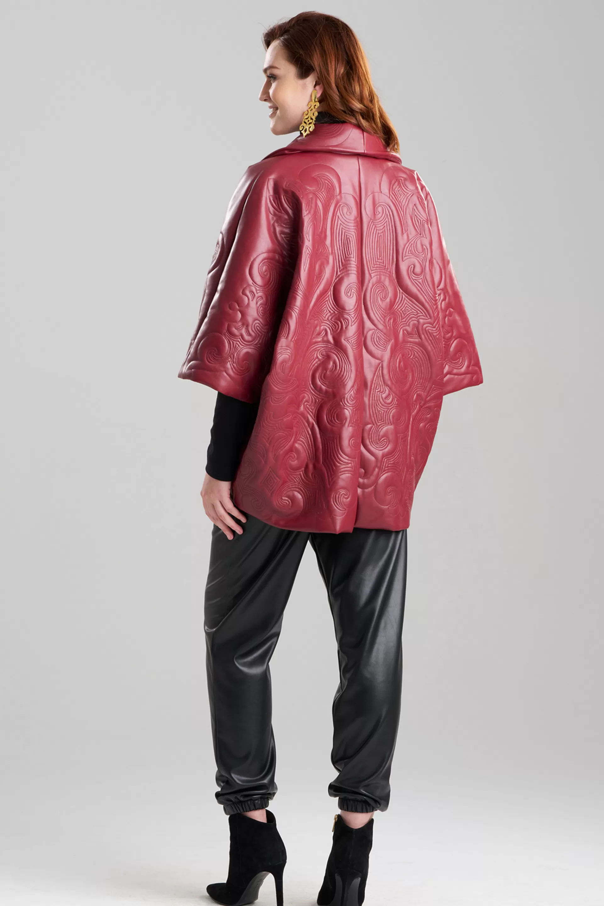 Natori Jackets & Outerwear<Vegan Luxe Lambskin Padded Shawl Collar Jacket