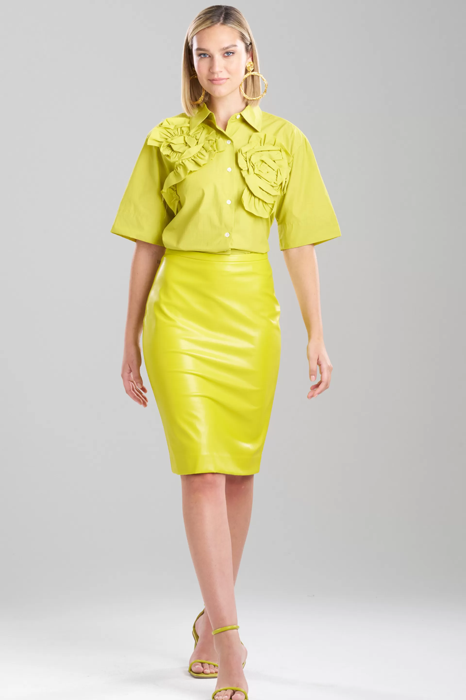 Natori Pants, Skirts & Shorts<Vegan Luxe Lambskin Skirt Chartreuse