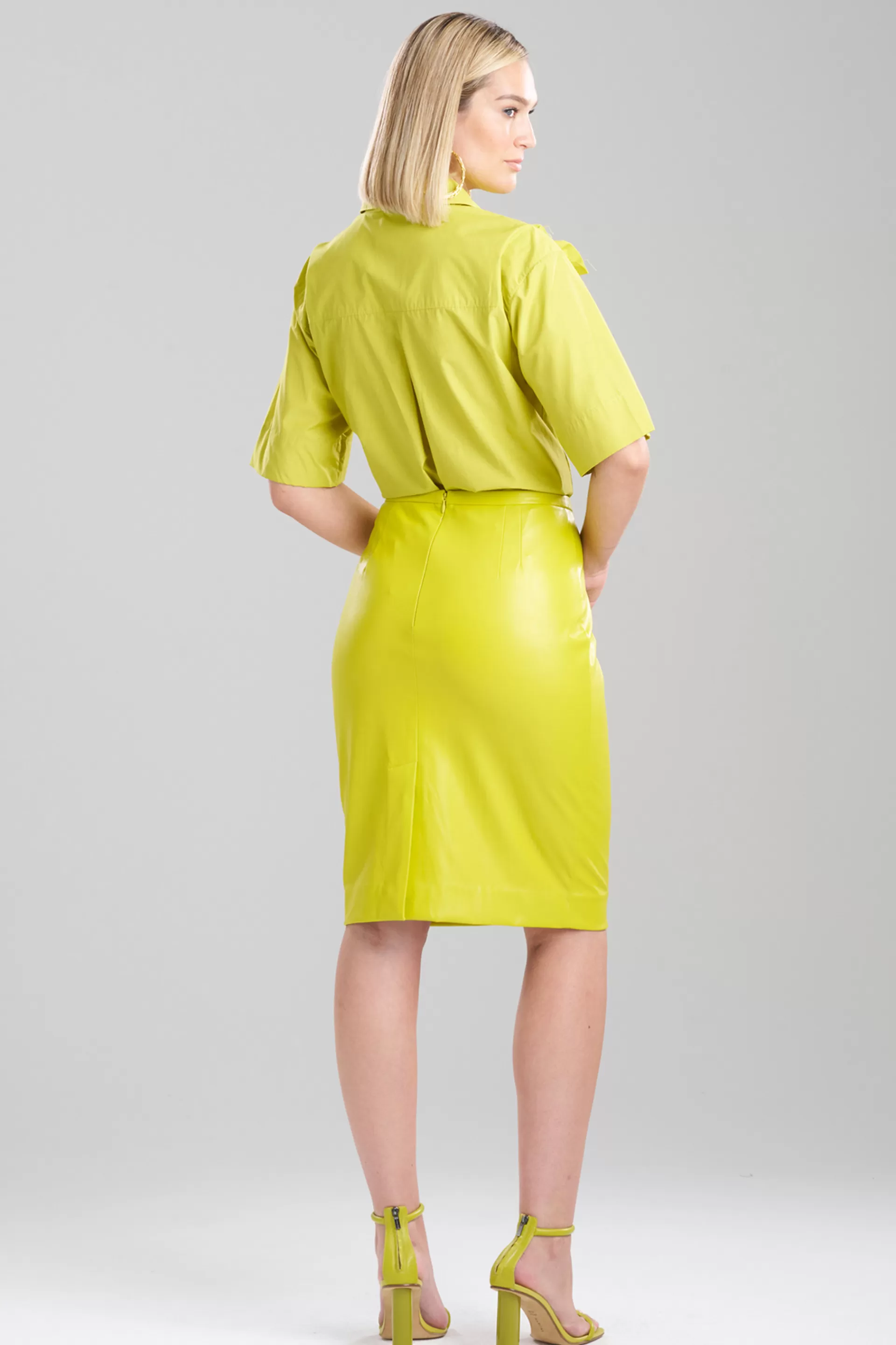 Natori Pants, Skirts & Shorts<Vegan Luxe Lambskin Skirt Chartreuse