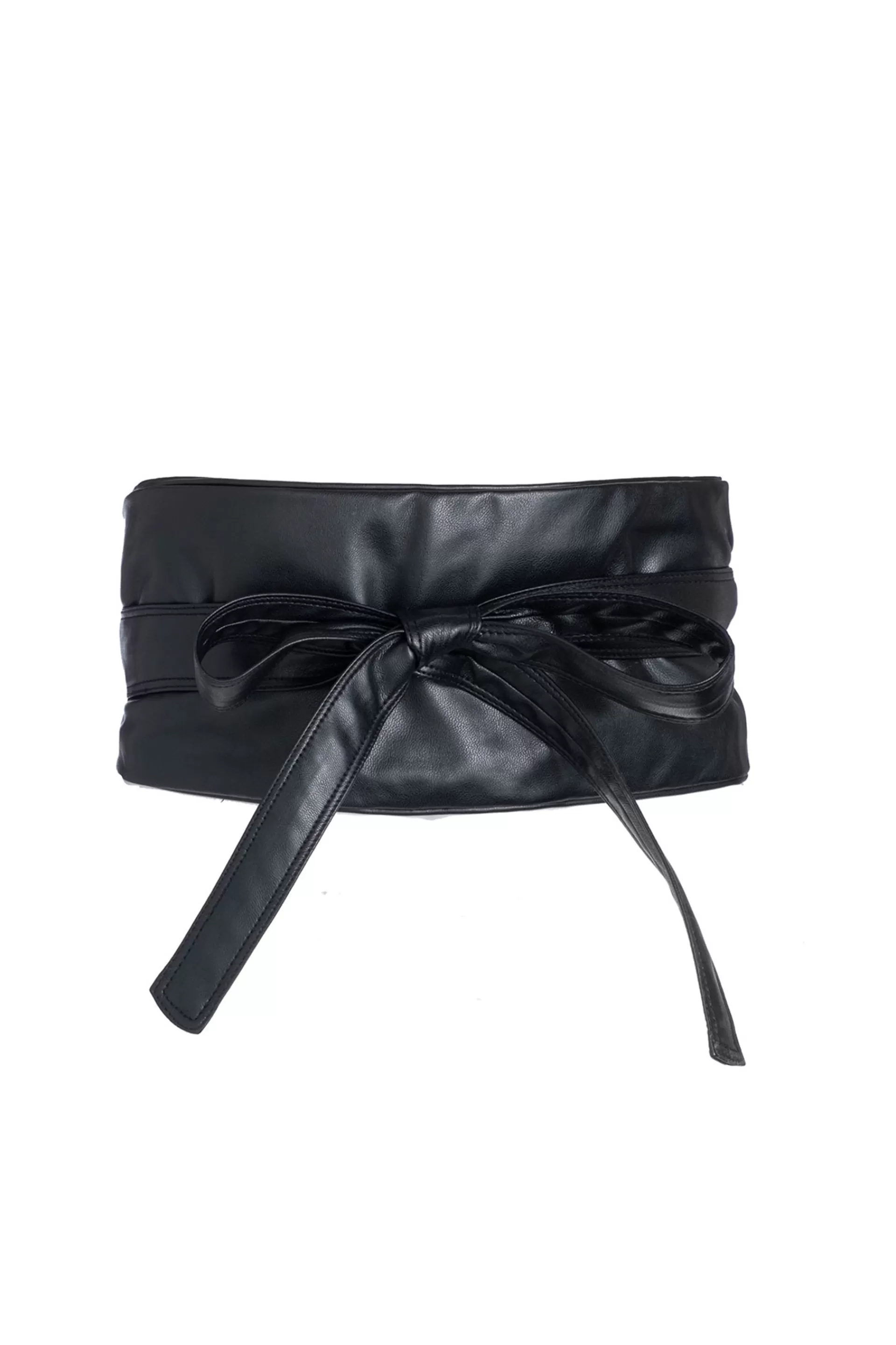 Natori Belts<Vegan Luxe Lambskin Solid Obi Belt Black