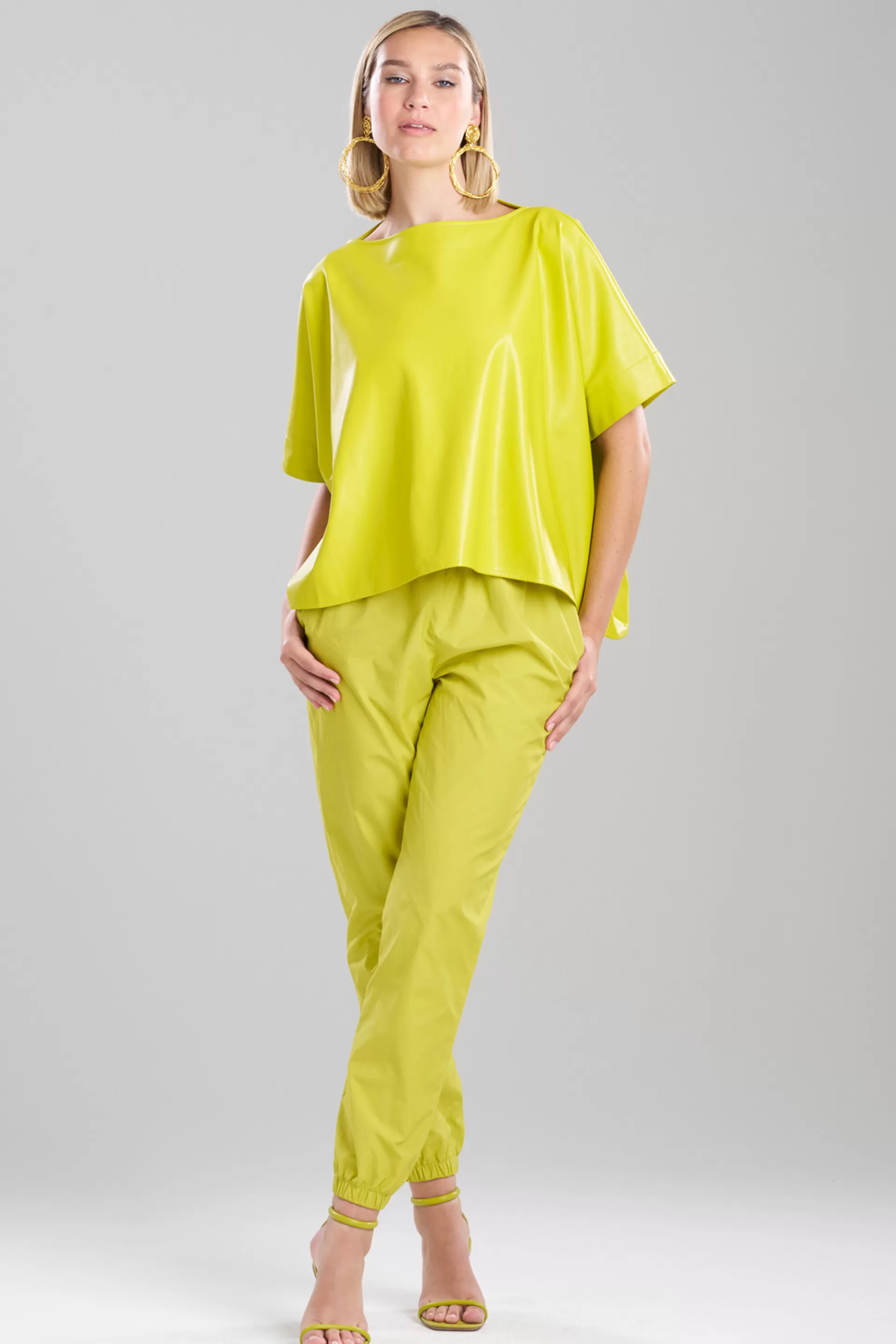 Natori Tops, Shirts & Tunics<Vegan Luxe Lambskin Top Chartreuse