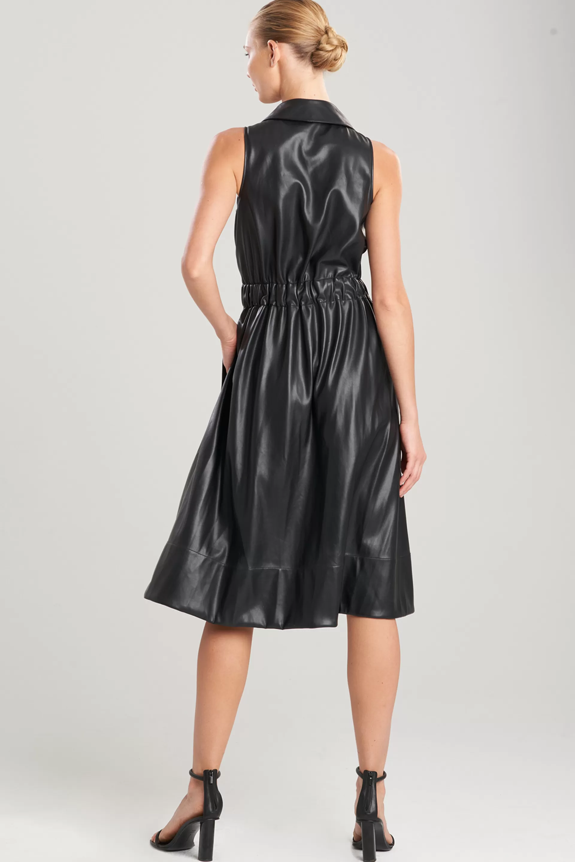 Natori Dresses<Vegan Luxe Leather Halter Shirtdress Black