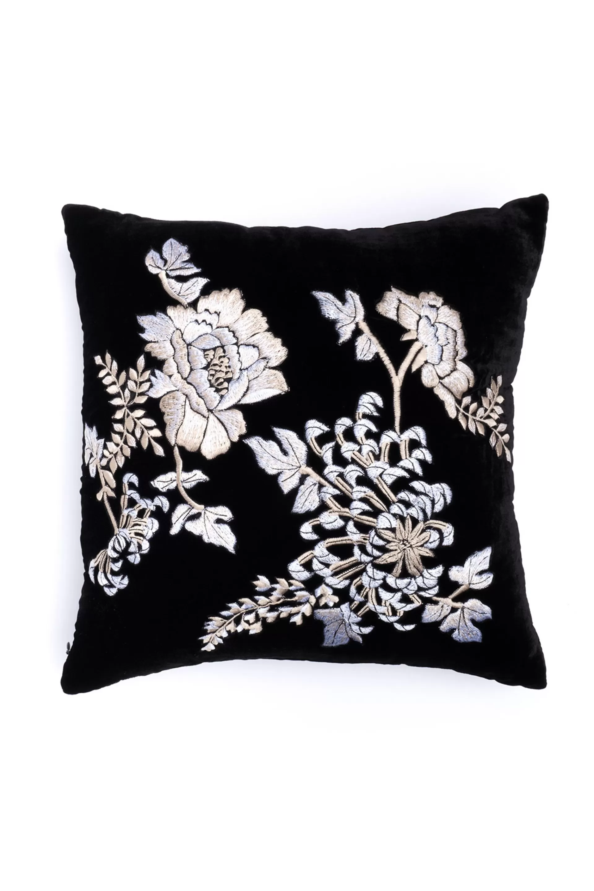 Natori Bedding | Throw Pillows<Velvet Mandarin Embroidered Pillow Black