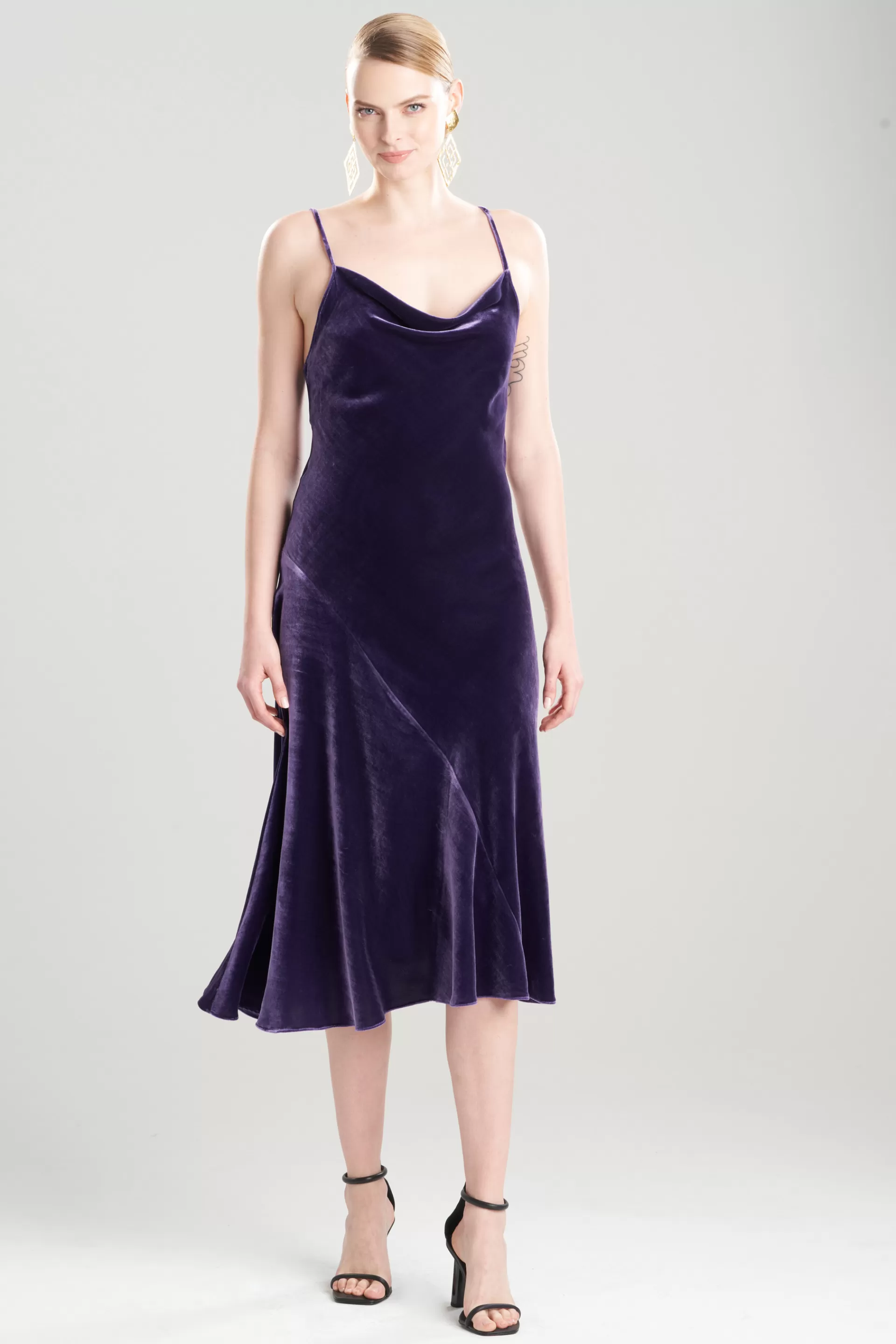 Natori Dresses<Velvet Short Cowl Gown