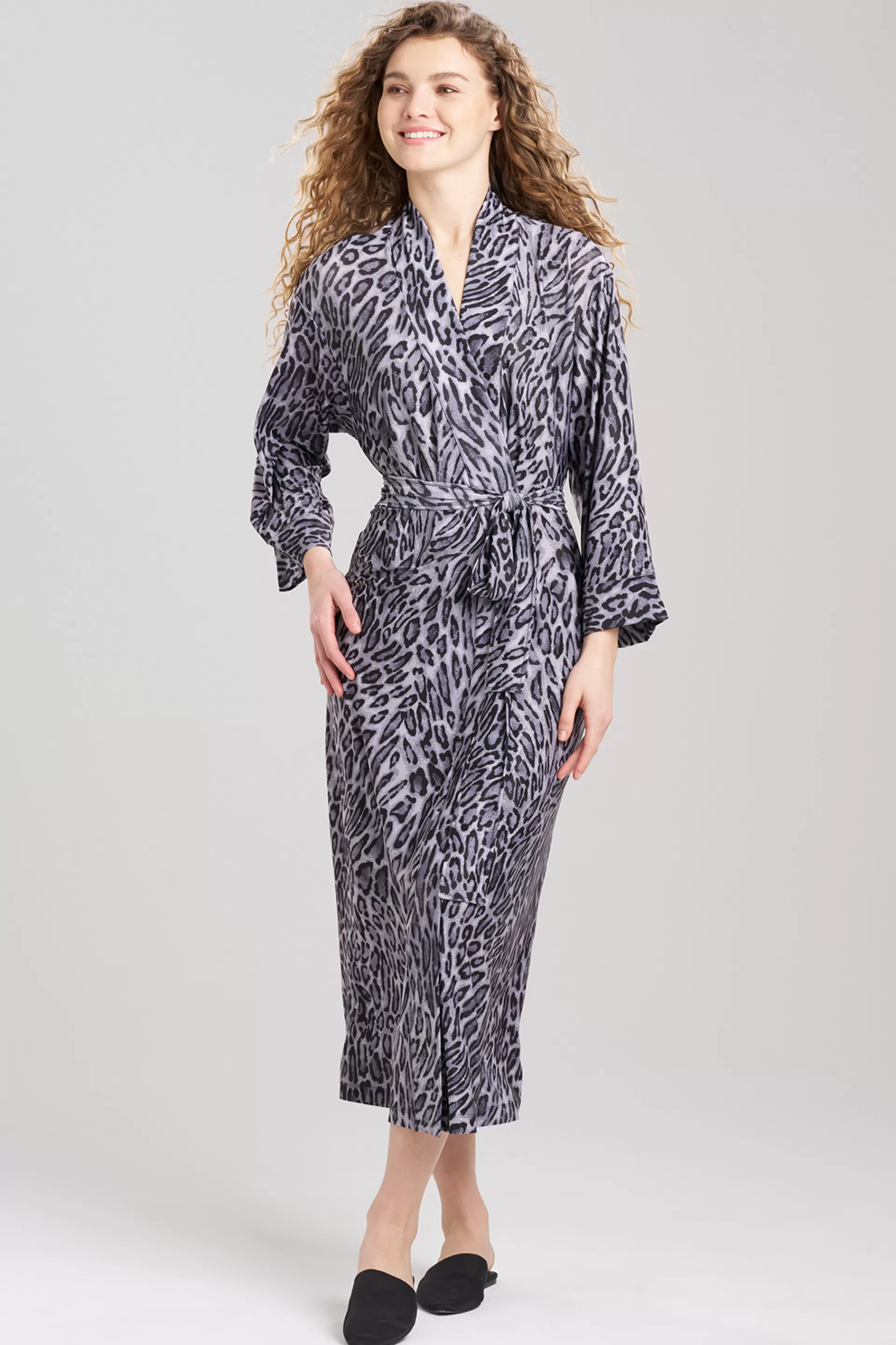 Natori Robes & Kimonos<Wilderness Robe Charcoal Black