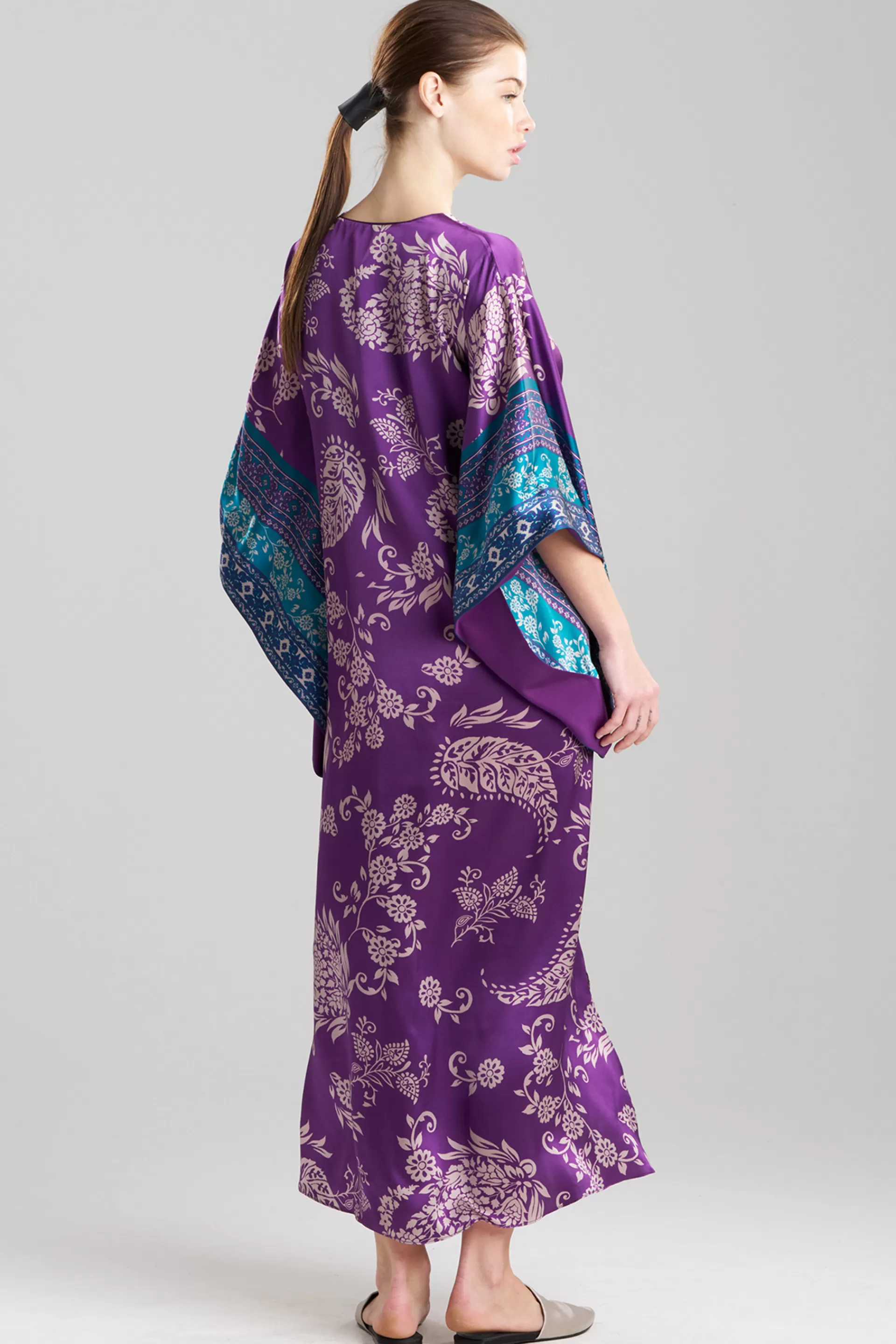 Natori Caftan Dresses<Ysobel Drop Sleeve Silk Caftan Purple Multi