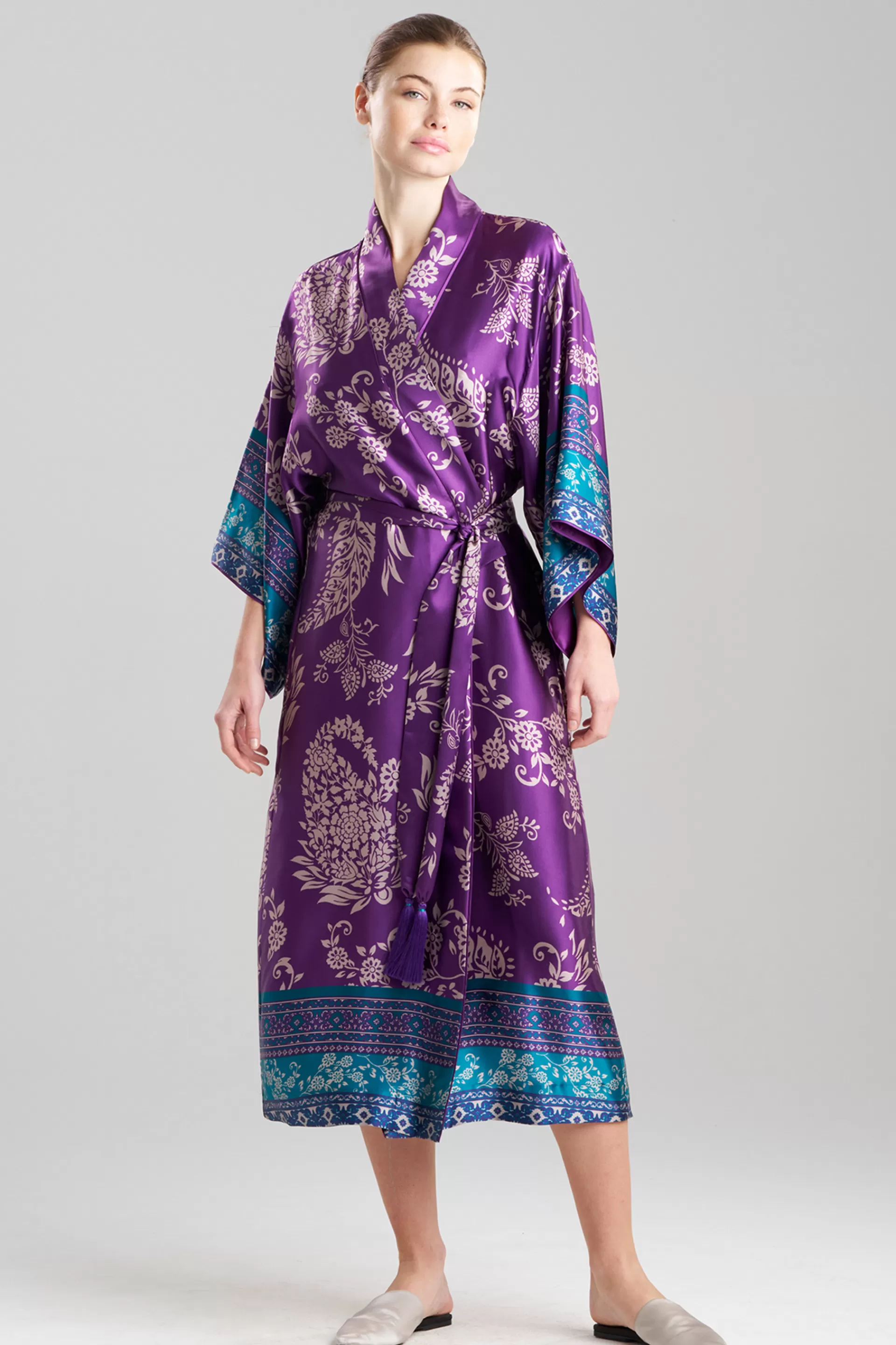 Natori Robes & Kimonos<Ysobel Silk Robe Purple Multi