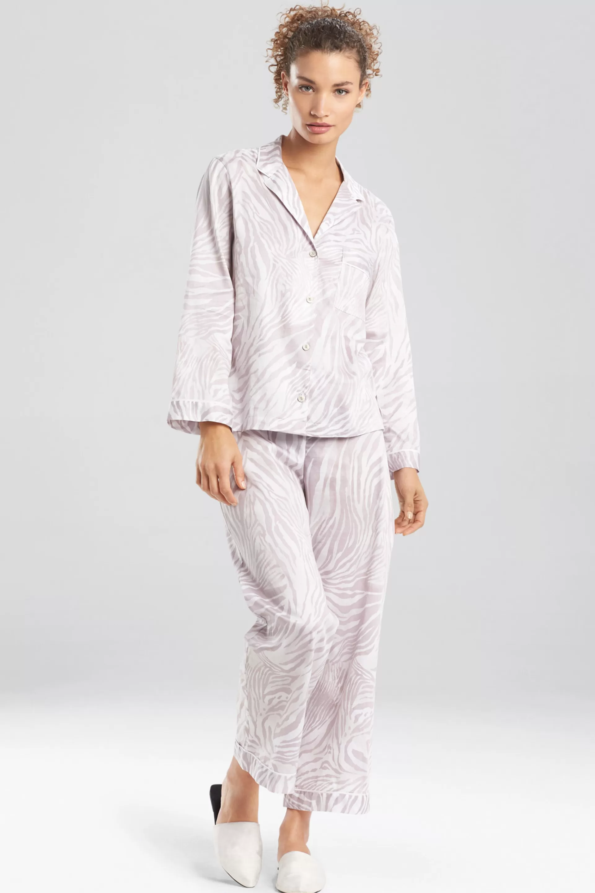 Natori Pajama Sets<Zebra - Cotton Sateen Notch PJ