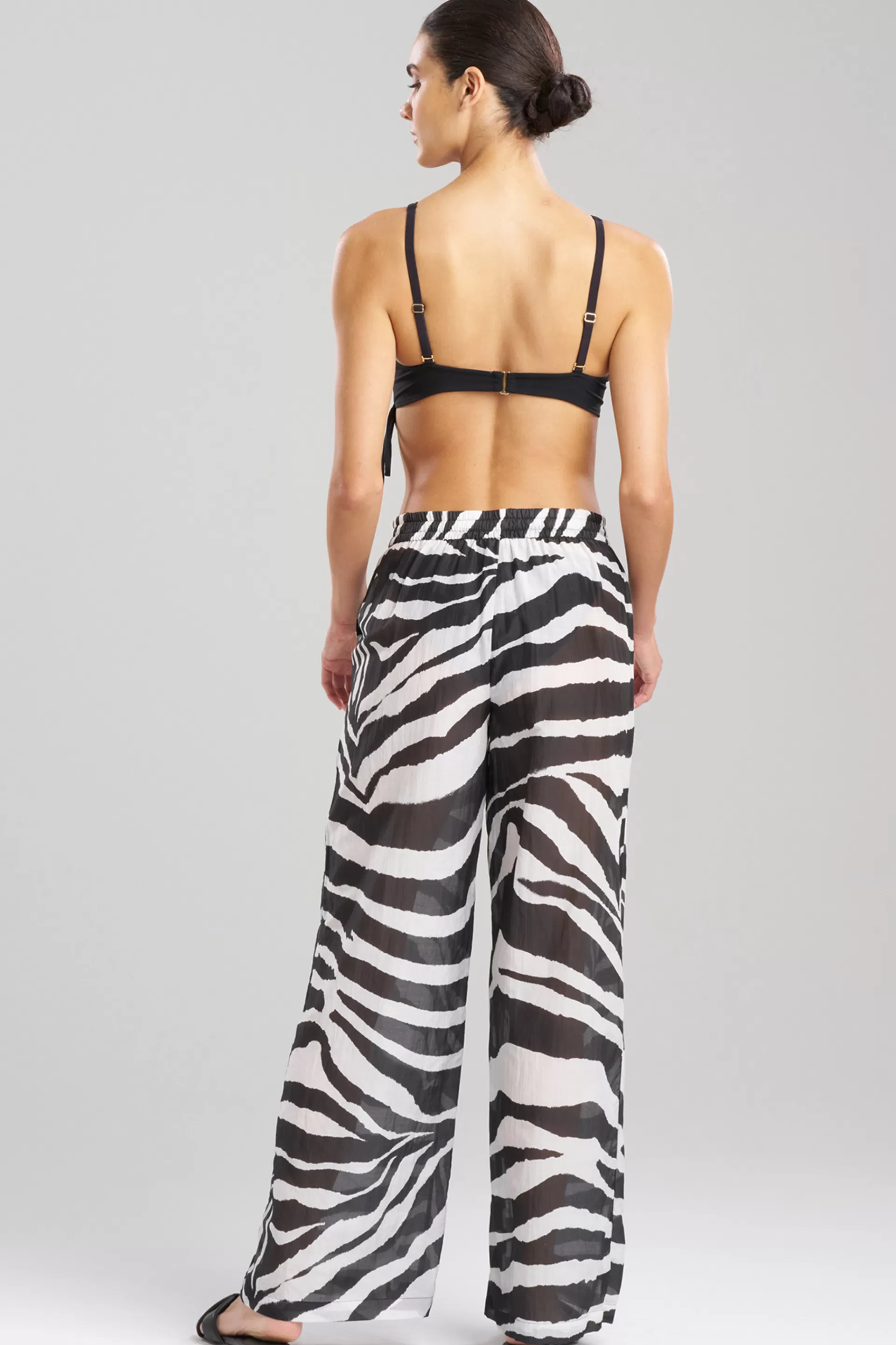 Natori Beach Bottoms<Zebra Cotton Silk Sheer Pants Black/White